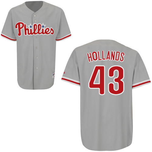 Mario Hollands #43 mlb Jersey-Philadelphia Phillies Women's Authentic Road Gray Cool Base Baseball Jersey